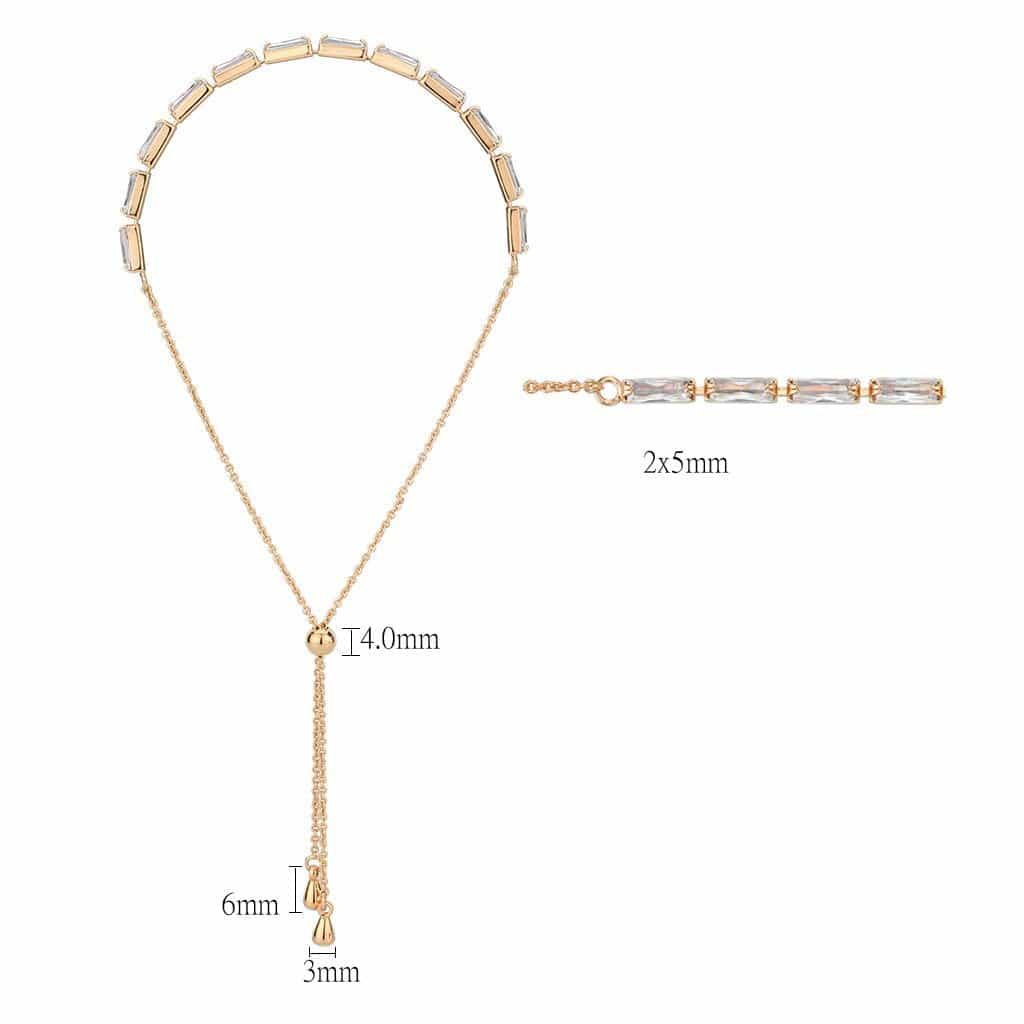 Brass Rose Gold CZ Baguette Bar Link Slider Ring view 2