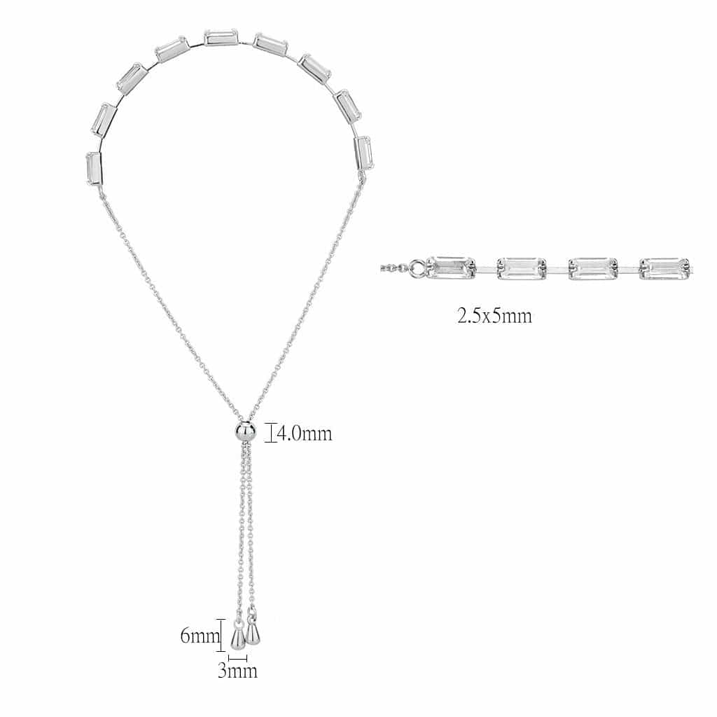 Brass CZ Baguette Bar Link Bolo Bracelet | The Stainless Jewelry view 2