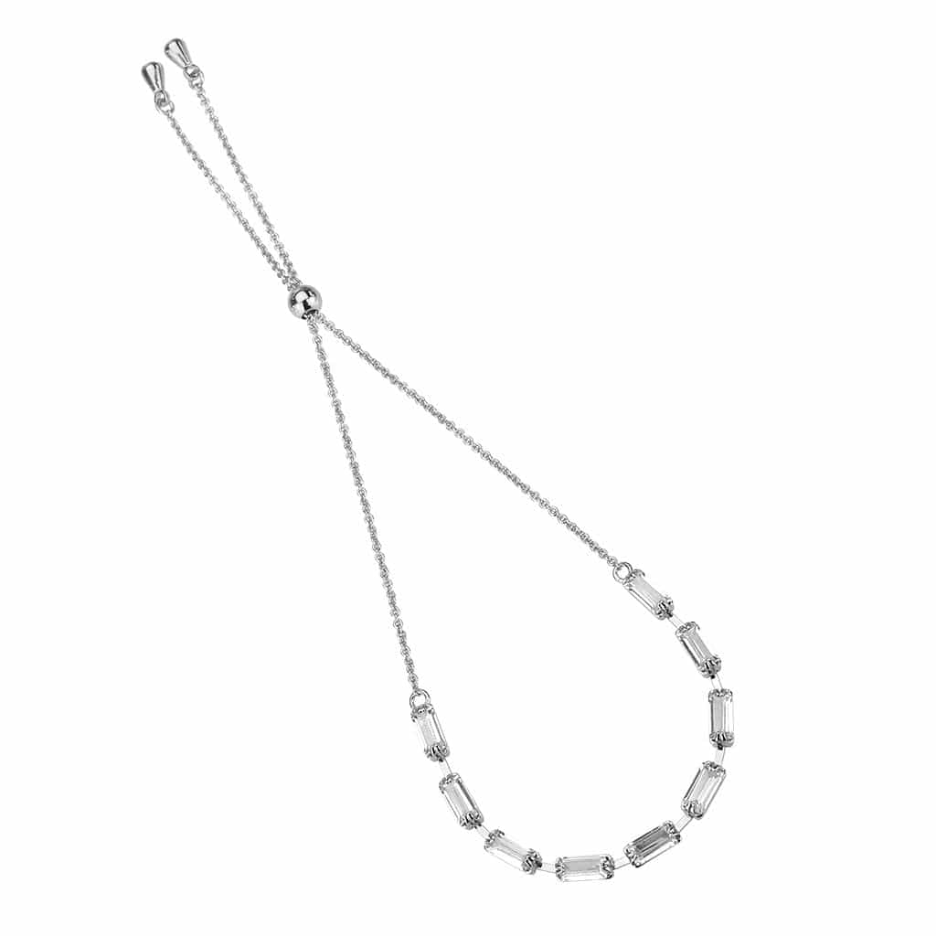 Brass CZ Baguette Bar Link Bolo Bracelet | The Stainless Jewelry view 3