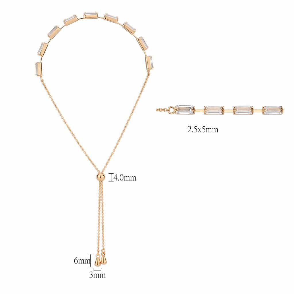Brass Gold CZ Baguette Bar Bolo Ring | The Stainless Jewelry view 2