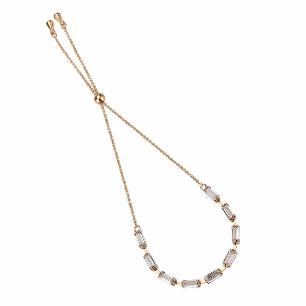 Brass Gold CZ Baguette Bar Bolo Ring | The Stainless Jewelry view 3