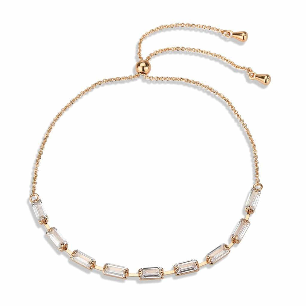 Brass Gold CZ Baguette Bar Bolo Ring | The Stainless Jewelry view 4