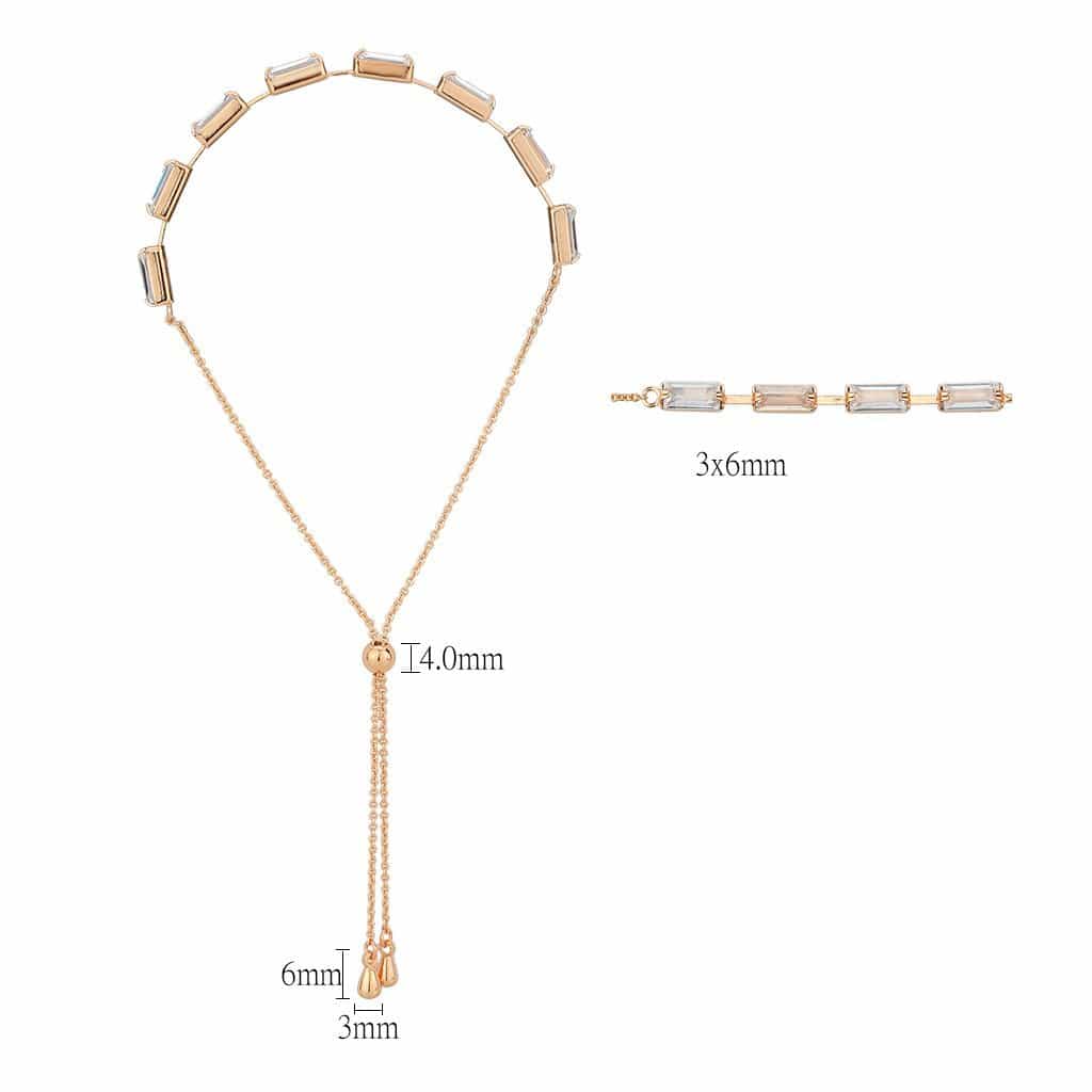 Brass Gold CZ Baguette Bar Link Bolo Ring | The Stainless Jewelry view 2