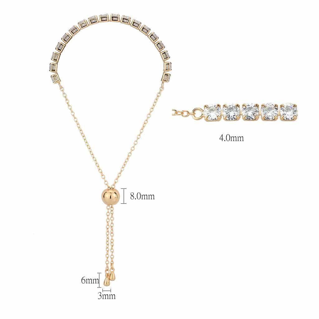 Brass Rose Gold CZ Round Tennis Bolo Ring | The Stainless Jewelry view 2