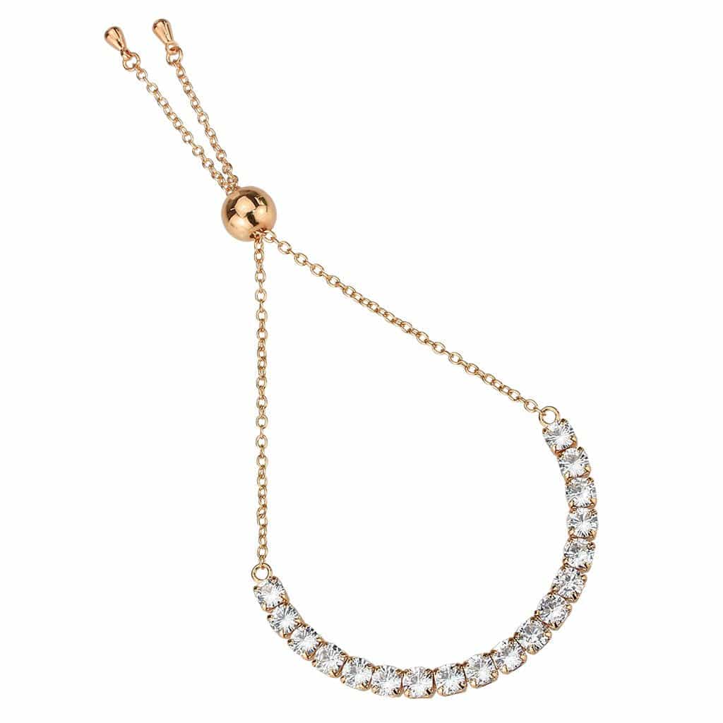 Brass Rose Gold CZ Round Tennis Bolo Ring | The Stainless Jewelry view 3