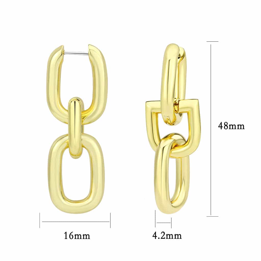 Brass Gold Polished Chain Link Drop Ring | The Stainless Jewelry view 2