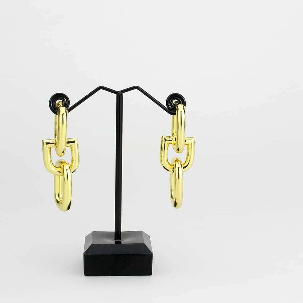 Brass Gold Polished Chain Link Drop Ring | The Stainless Jewelry view 3