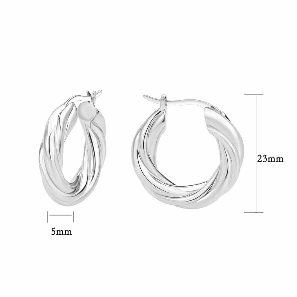 Brass Twisted Thick Hoop Ring | The Stainless Jewelry view 2