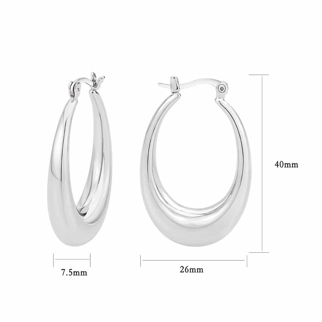 Brass Polished Tapered Crescent Hoop Ring | The Stainless Jewelry view 2