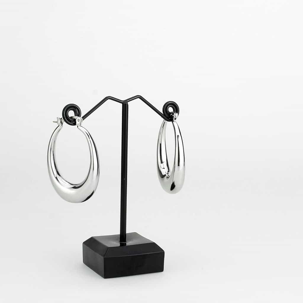 Brass Polished Tapered Crescent Hoop Ring | The Stainless Jewelry view 3