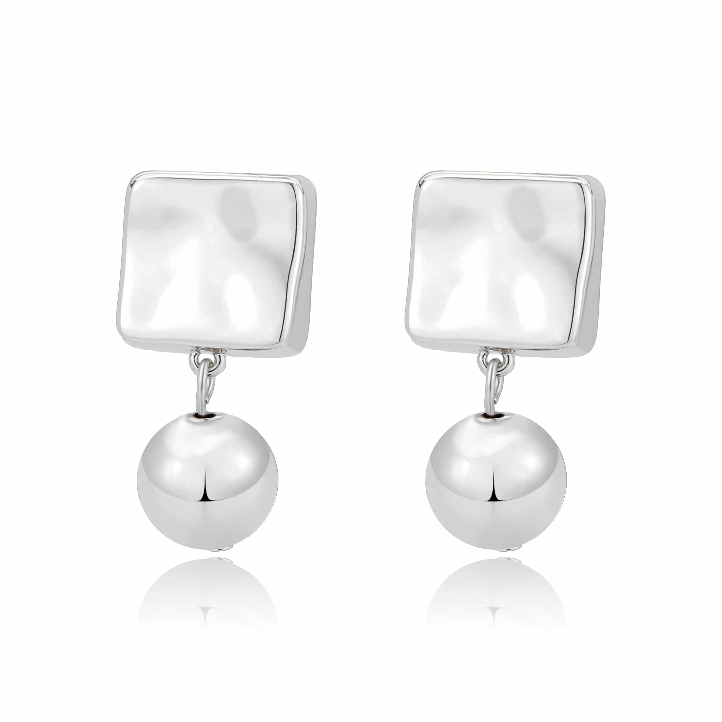 Brass Square Cushion Ball Dangle Drop Ring view 3