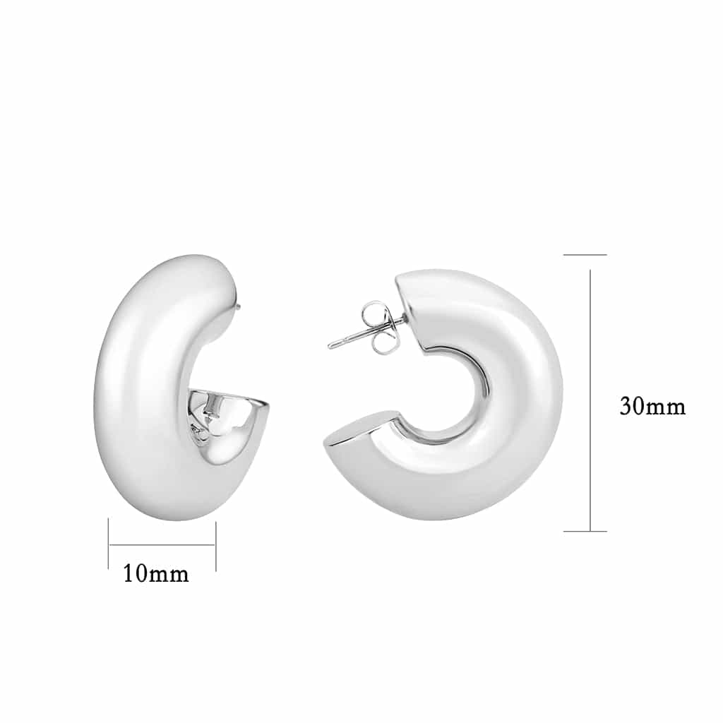 Brass Polished Thick Dome C-Hoop Ring | The Stainless Jewelry view 2