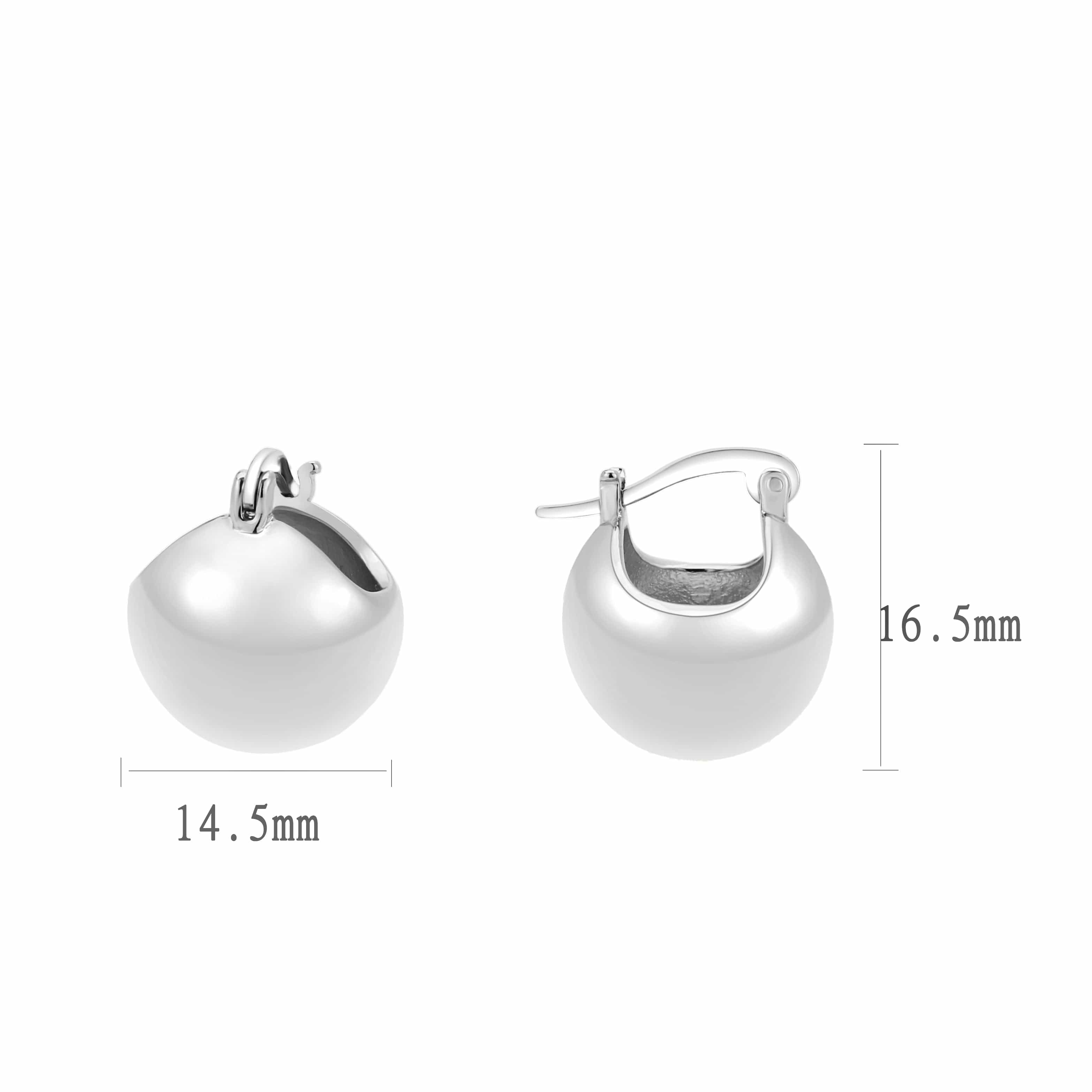Brass Polished Ball Huggie Hoop Earrings | The Stainless Jewelry view 2