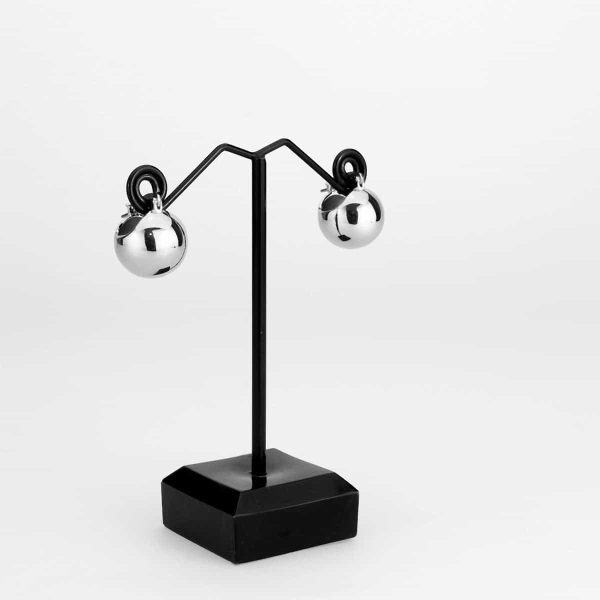 Brass Polished Ball Huggie Hoop Earrings | The Stainless Jewelry view 3