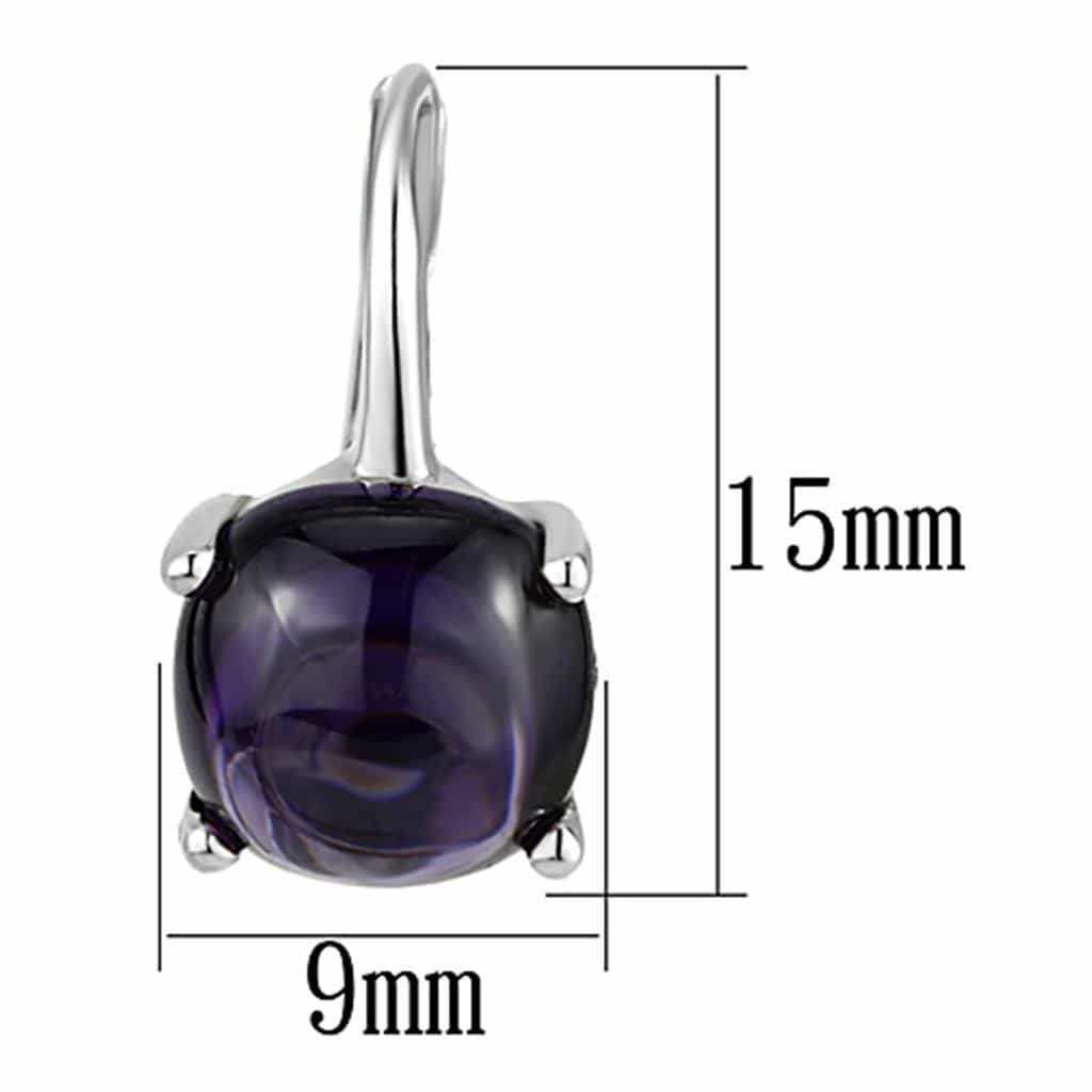 Brass Amethyst Cabochon Lever-Back Drop Earrings view 2