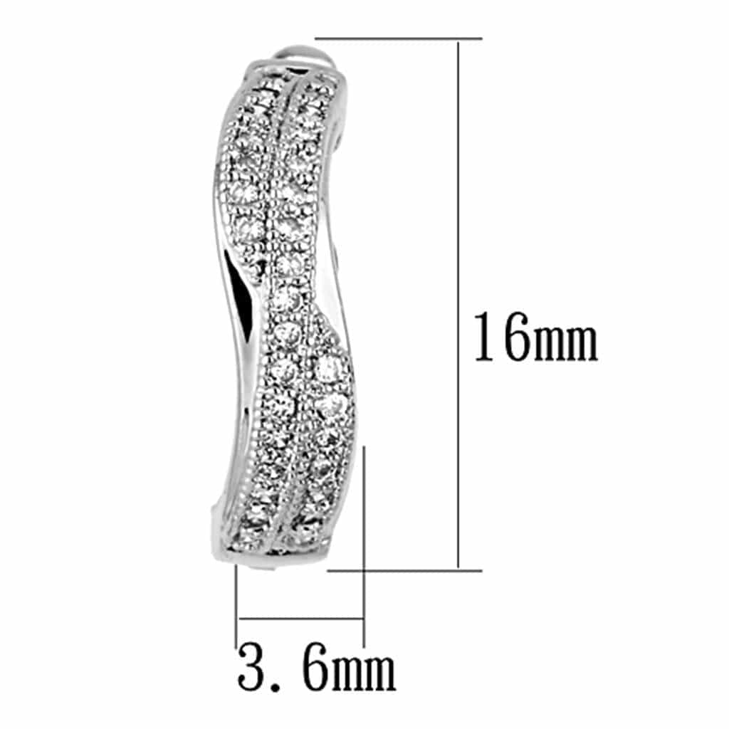 Brass CZ Pave Wave Huggie Hoop Ring | The Stainless Jewelry view 2