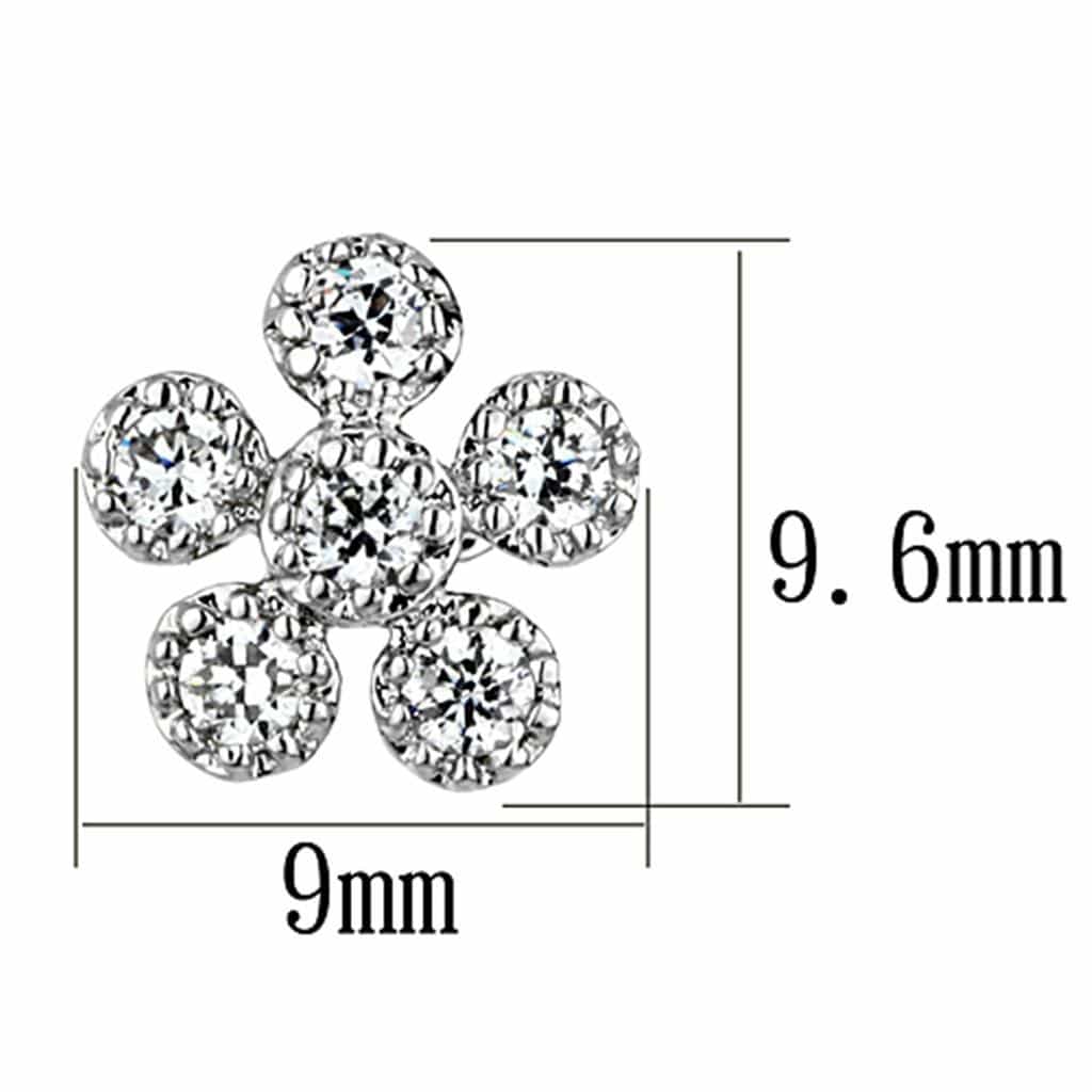 Brass CZ Flower Cluster Stud Earrings | The Stainless Jewelry view 2