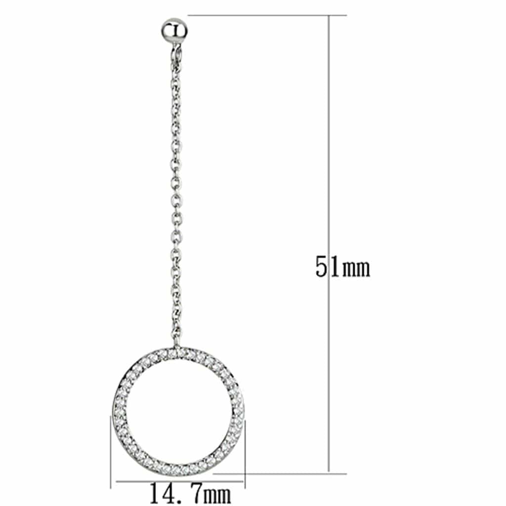 Brass CZ Pave Open Circle Chain Drop Ring | The Stainless Jewelry view 2