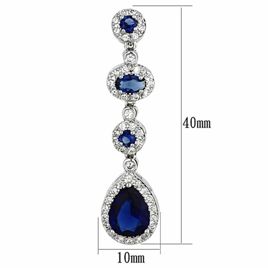 Brass Sapphire CZ Halo Quad Drop Earrings | The Stainless Jewelry view 2