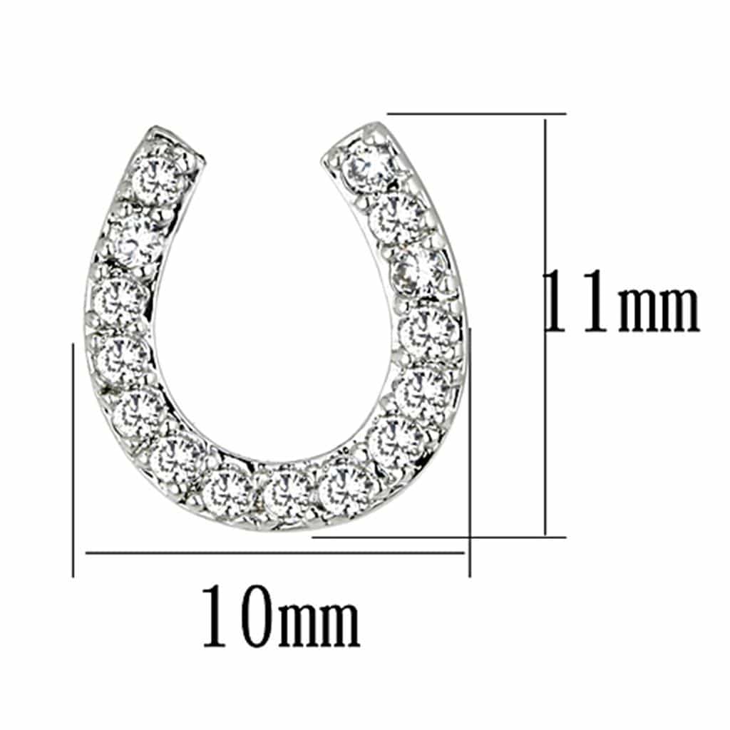 Brass CZ Pave Horseshoe Huggie Earrings | The Stainless Jewelry view 2