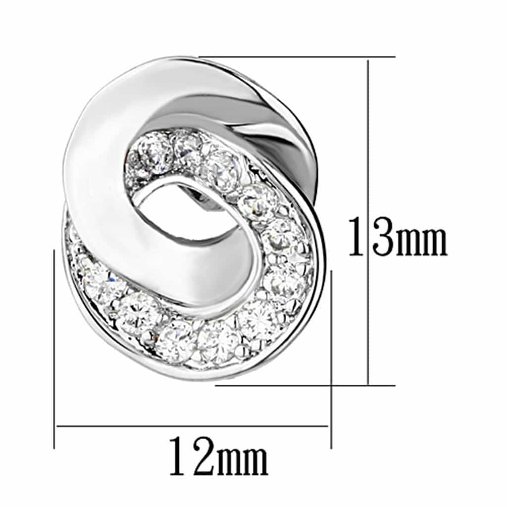 Brass CZ Pave Knot Swirl Stud Earrings | The Stainless Jewelry view 2