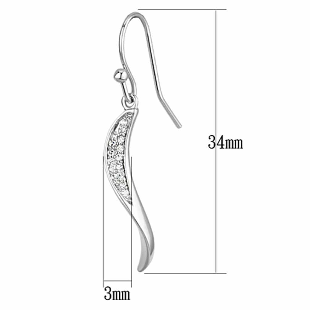 Brass Polished Curved Wave Hook Drop Earrings view 2