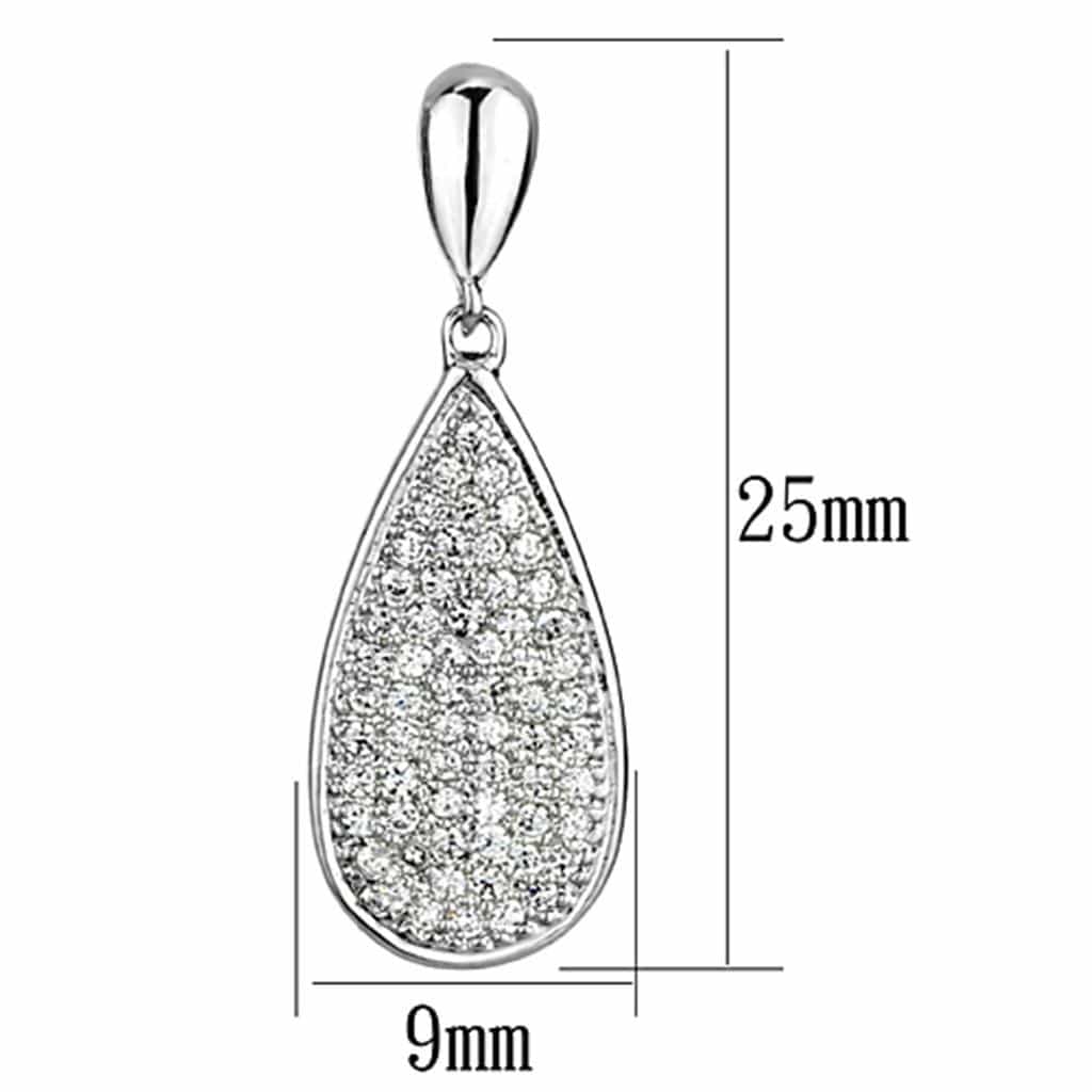 Brass CZ Pave Teardrop Bail Hook Drop Earrings view 2