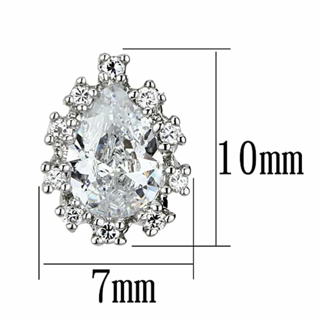 Brass CZ Oval Halo Sunburst Stud Earrings | The Stainless Jewelry view 2