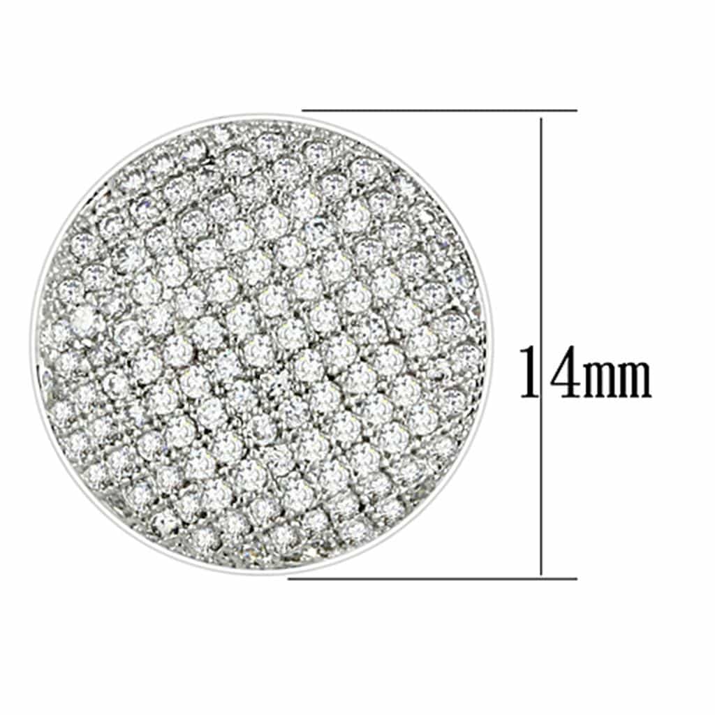 Brass CZ Micro Pave Round Disc Stud Ring | The Stainless Jewelry view 2