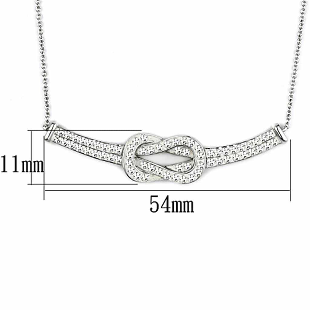 Brass CZ Pave Love Knot Bar Pendant Necklace view 2