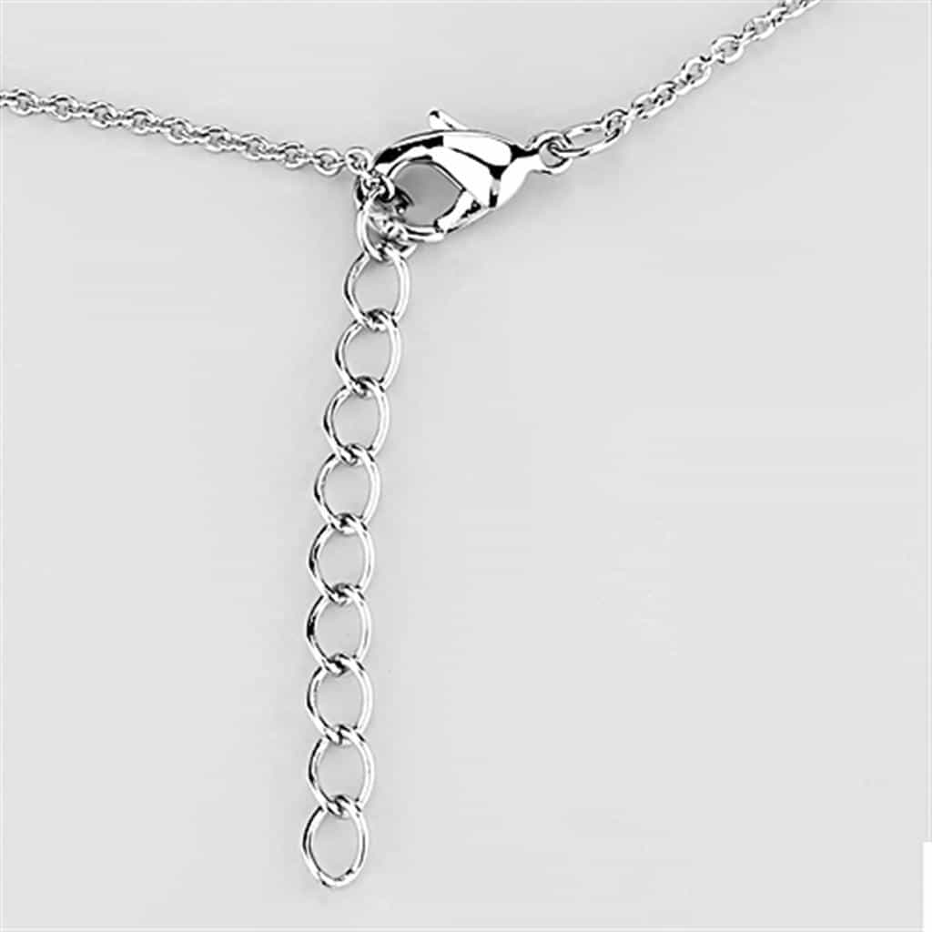 Brass CZ Channel Open Heart Pendant Necklace view 3
