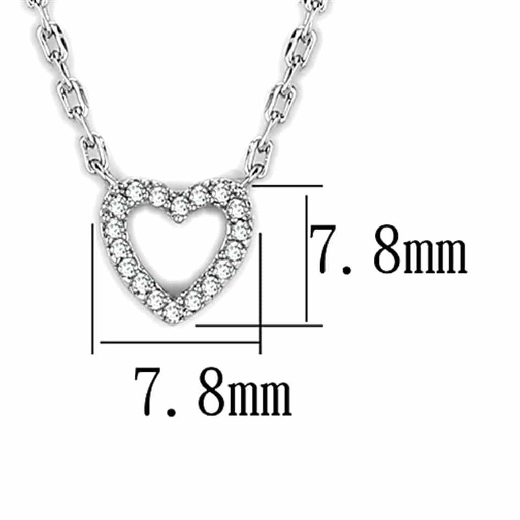 Brass CZ Pave Open Heart Pendant Necklace | The Stainless Jewelry view 2