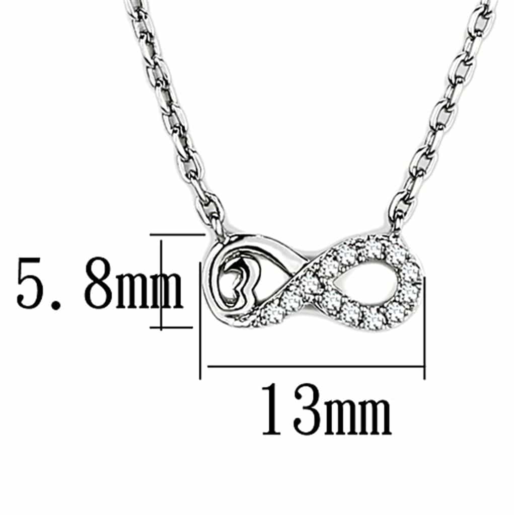 Brass CZ Pave Infinity Heart Pendant Necklace view 2