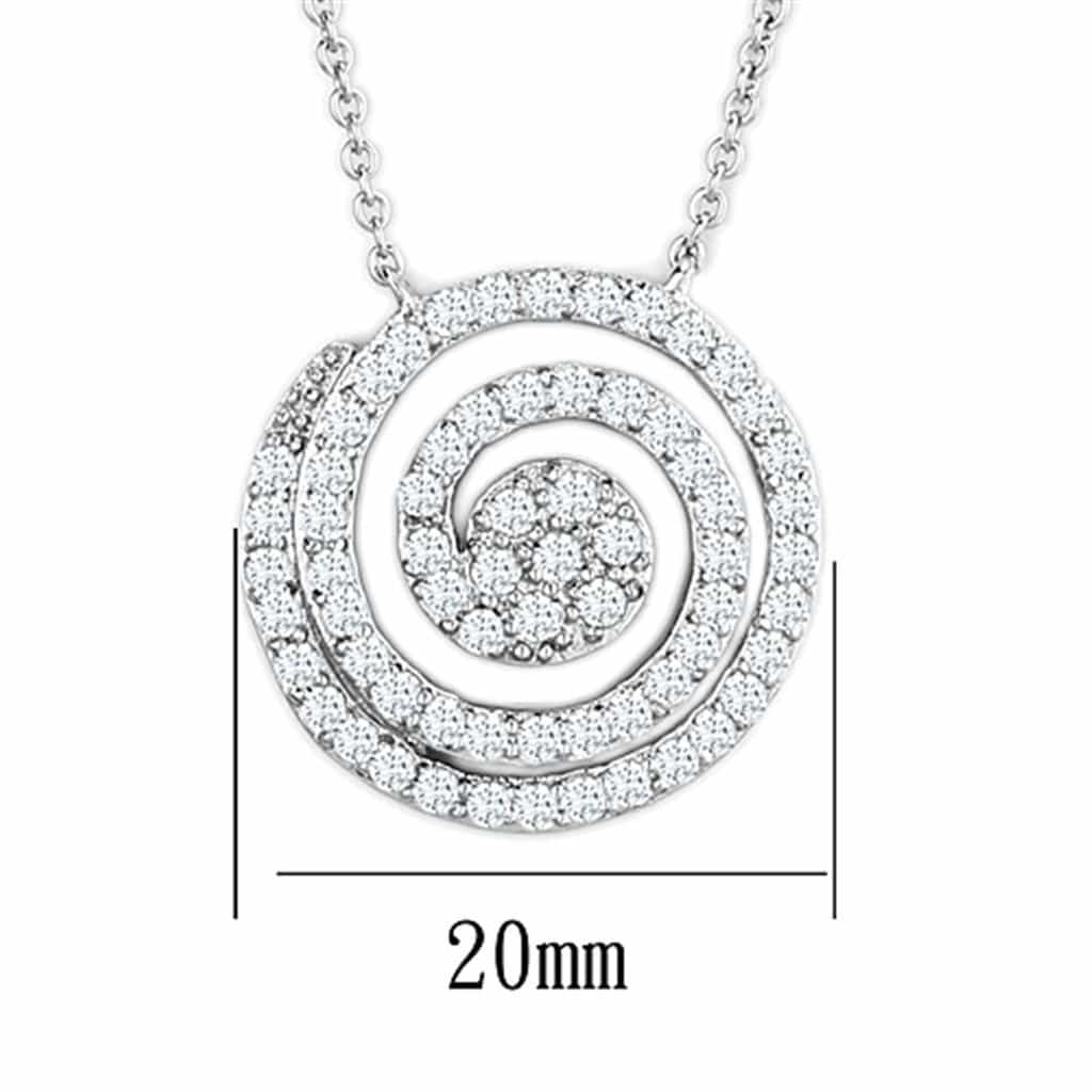 Brass CZ Pave Concentric Circle Spiral Pendant view 2