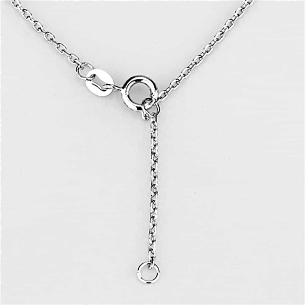 Brass CZ Pave Heart Bezel Station Pendant Necklace view 3