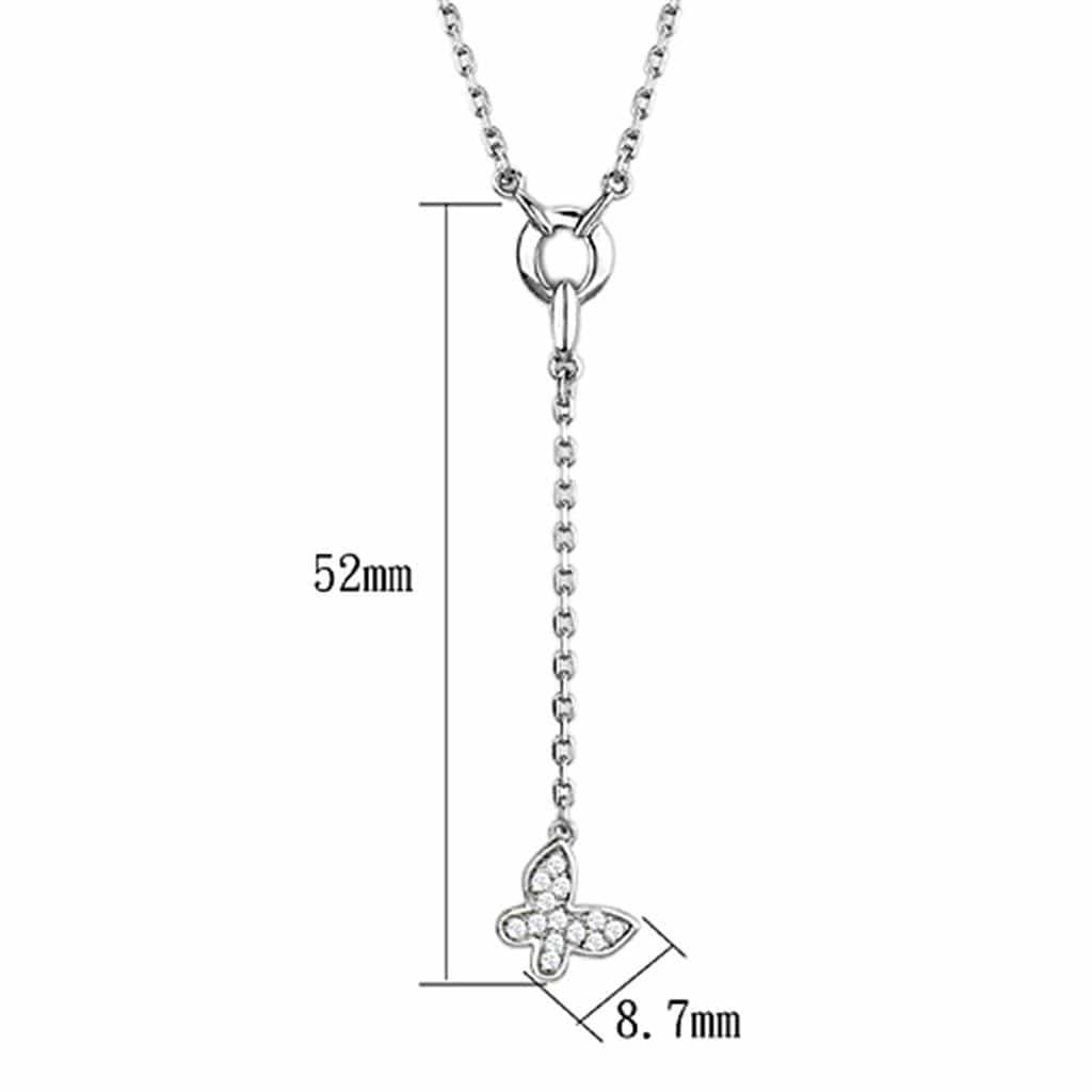 Brass CZ Flower Star Lariat Y-Drop Necklace view 2