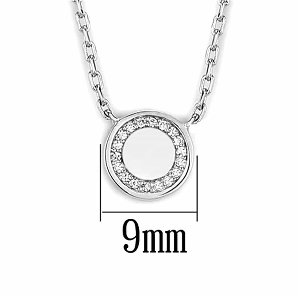 Brass Polished CZ Circle Halo Pendant Necklace view 2