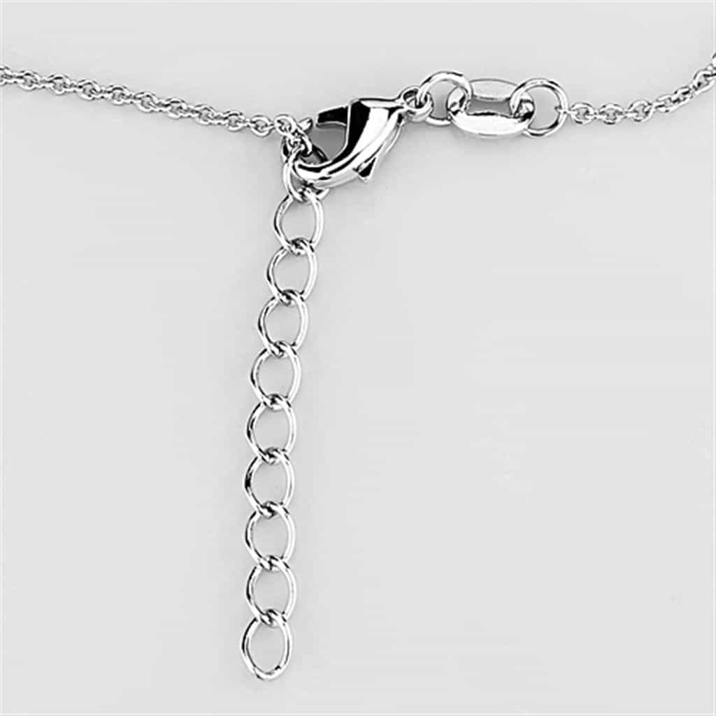Brass CZ Heart Bezel Station Pendant Necklace view 3