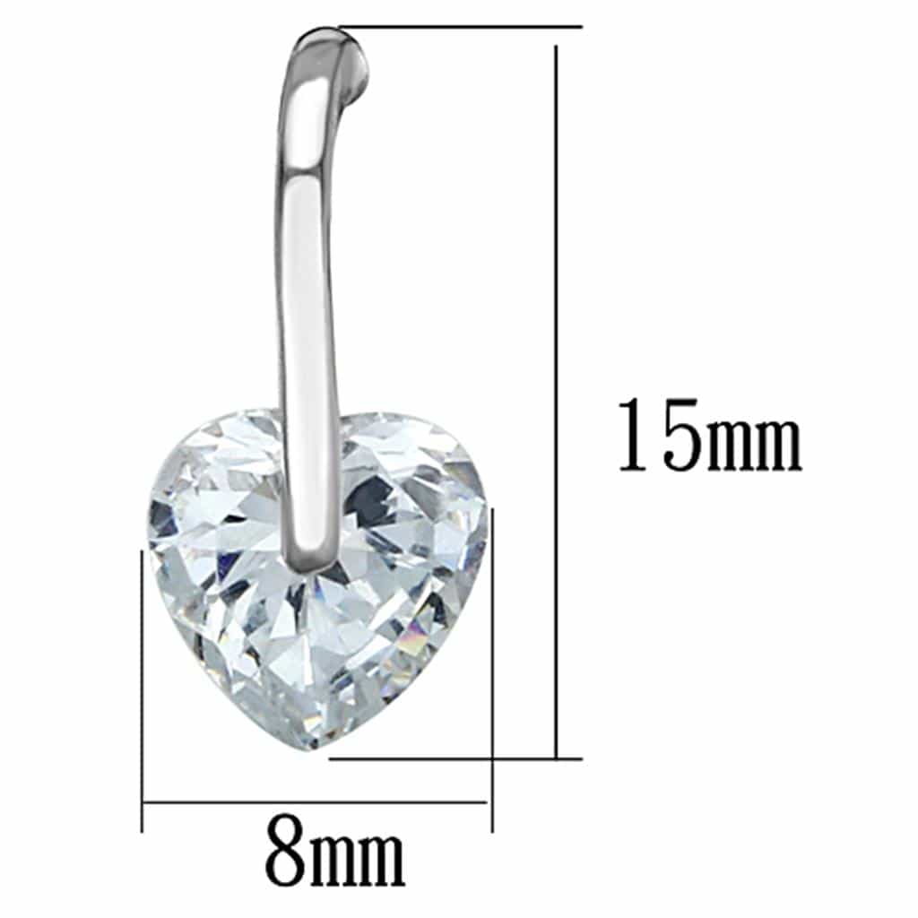 Brass CZ Heart Solitaire J-Hook Drop Earrings view 2
