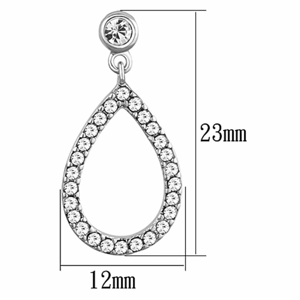 Brass CZ Pave Teardrop Open Drop Earrings | The Stainless Jewelry view 2