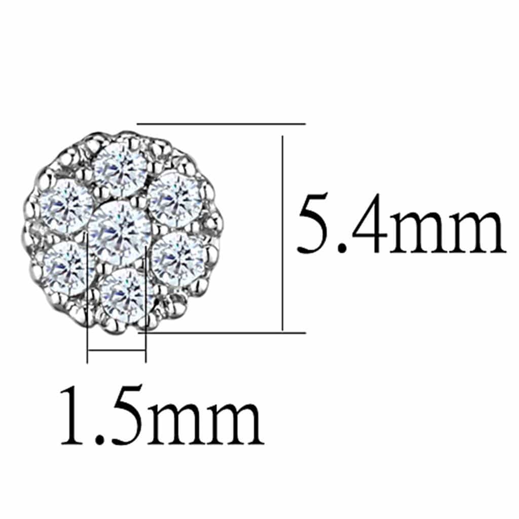 Brass CZ Round Cluster Ball Stud Earrings | The Stainless Jewelry view 2