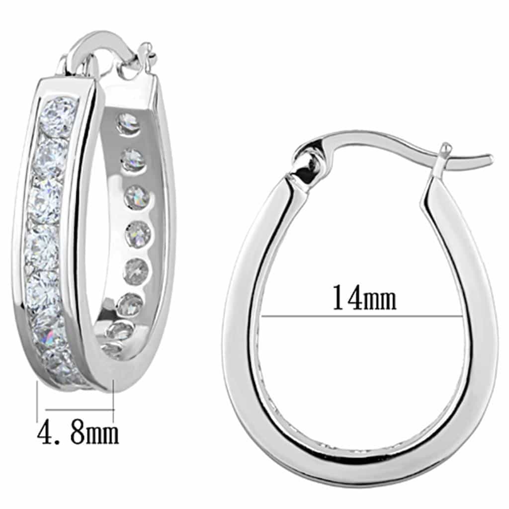 Brass CZ Channel Set Huggie Hoop Earrings | The Stainless Jewelry view 2