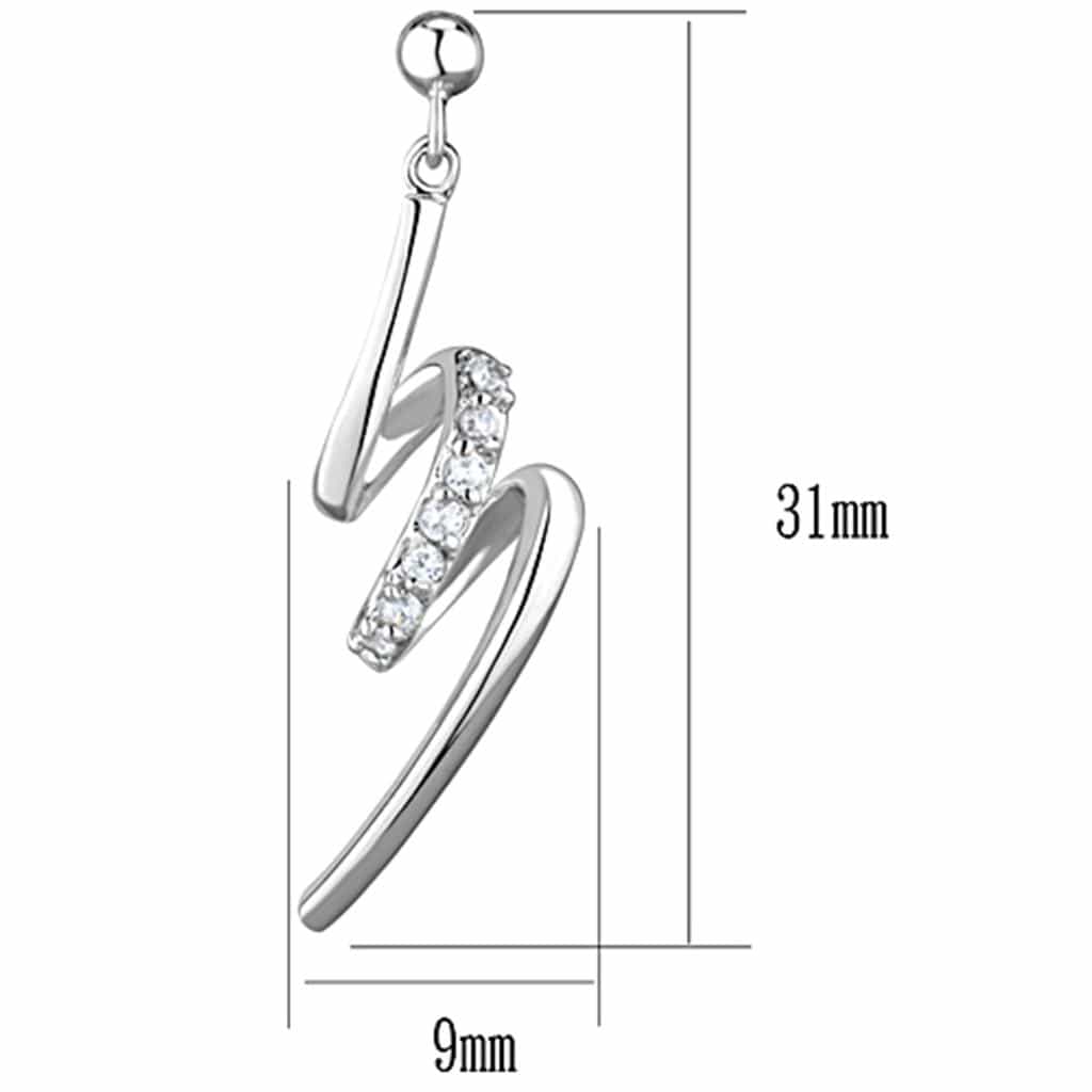 Brass CZ Pave Curved Bar Climber Earrings | The Stainless Jewelry view 2
