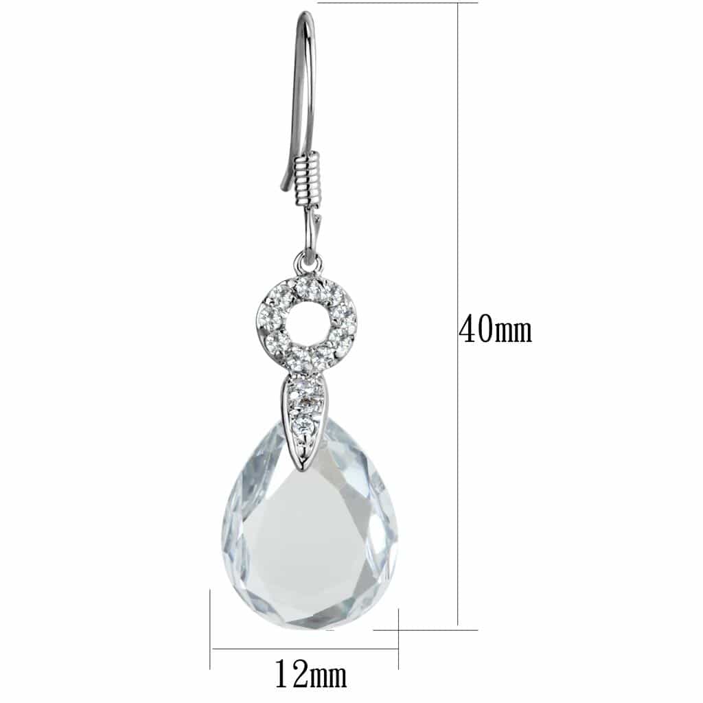 Brass CZ Pear Briolette Pave Drop Earrings view 2