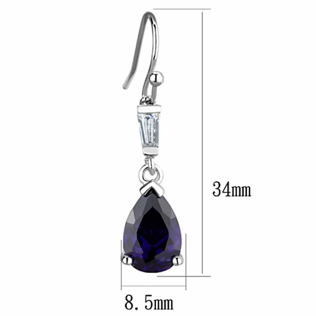 Brass Tanzanite CZ Pear Baguette Drop Bracelet view 2