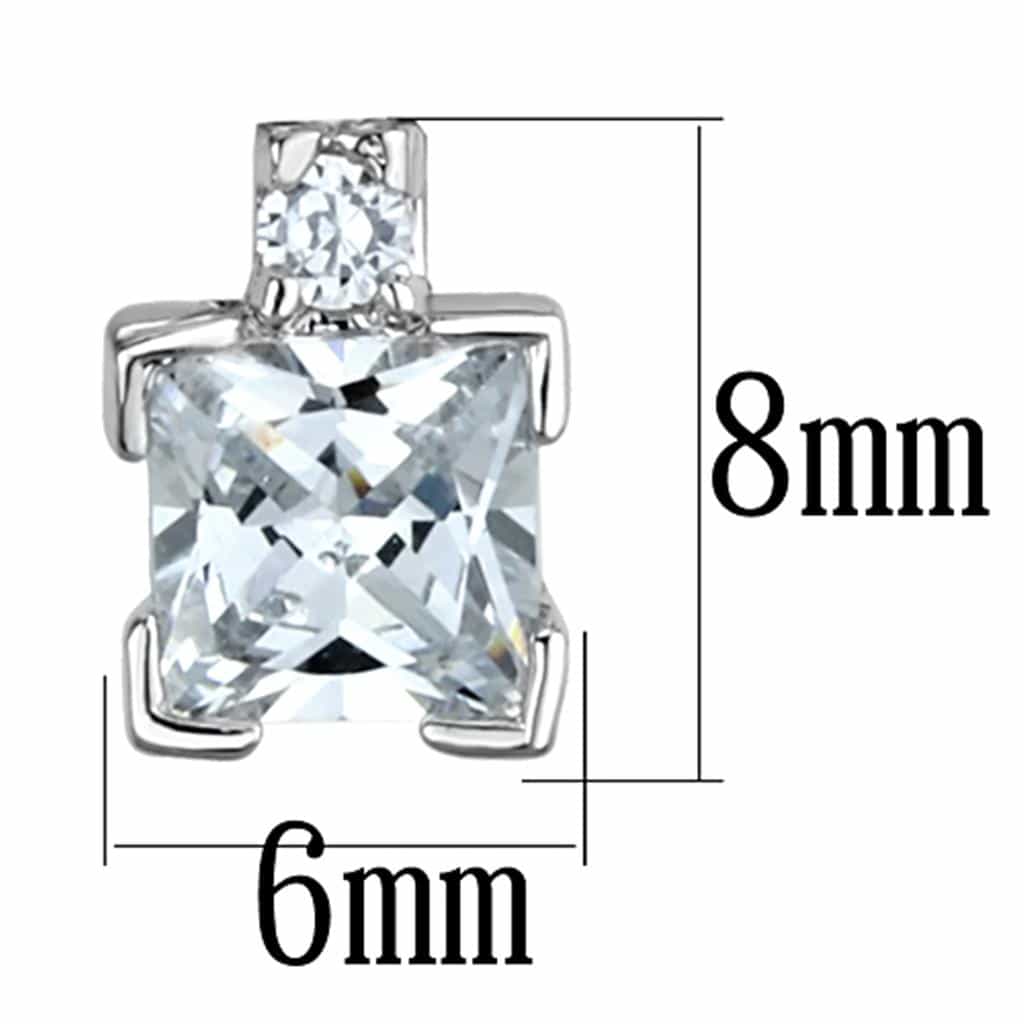 Brass CZ Princess Cross Cluster Stud Earrings view 2