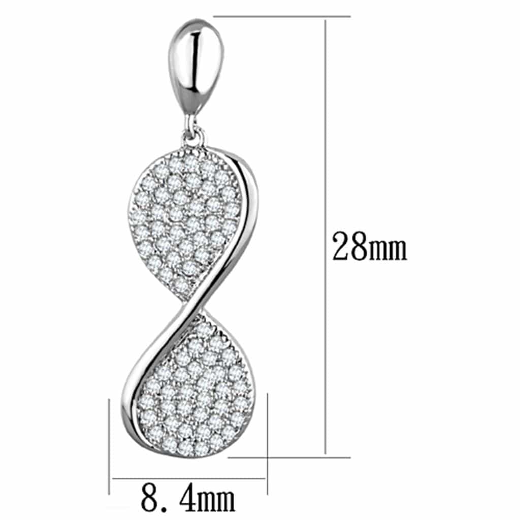 Brass CZ Pave Infinity Twist Drop Earrings view 2
