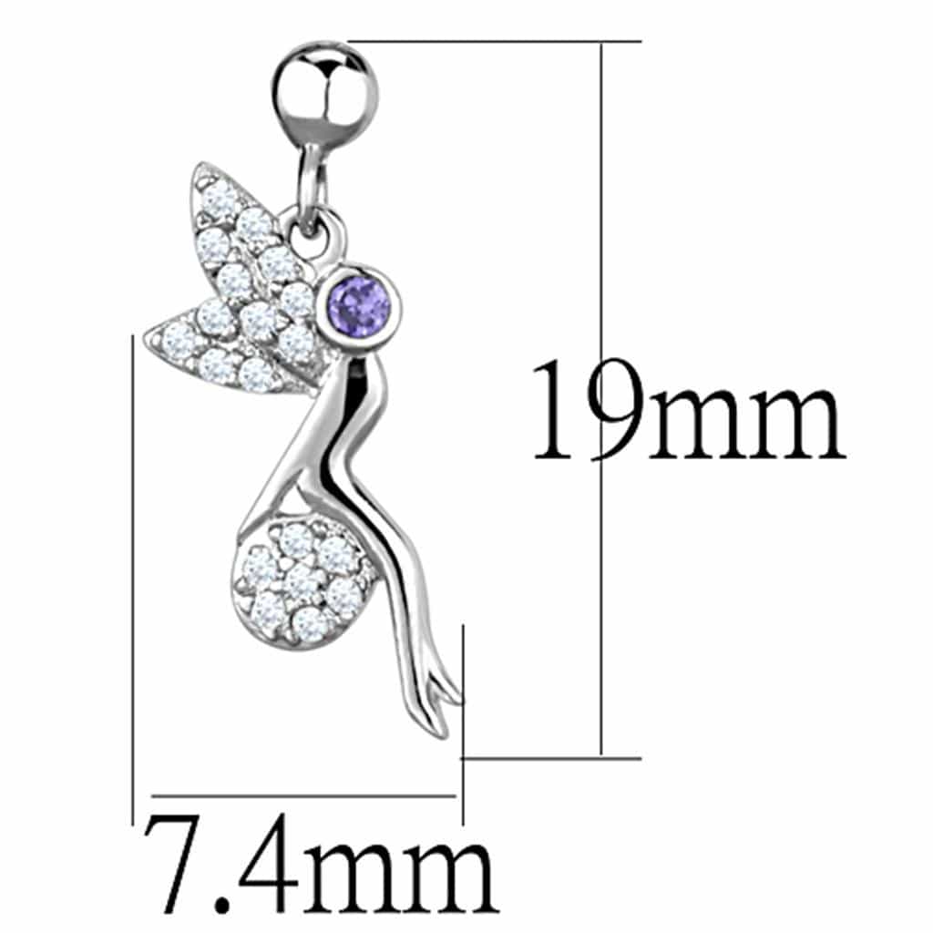 Brass CZ Butterfly Fairy Wing Charm Dangle Earrings view 2