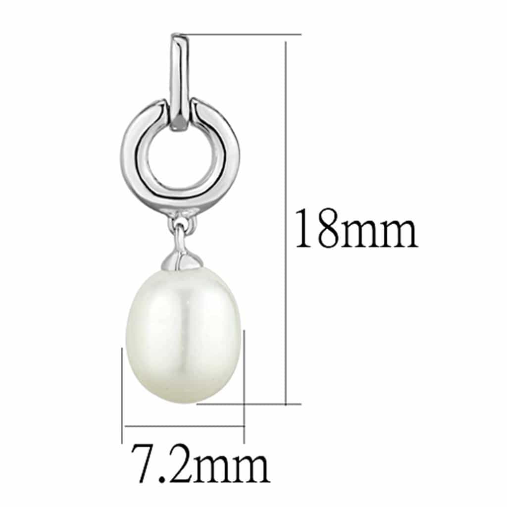 Brass Pearl Polished Circle Link Drop Earrings view 2
