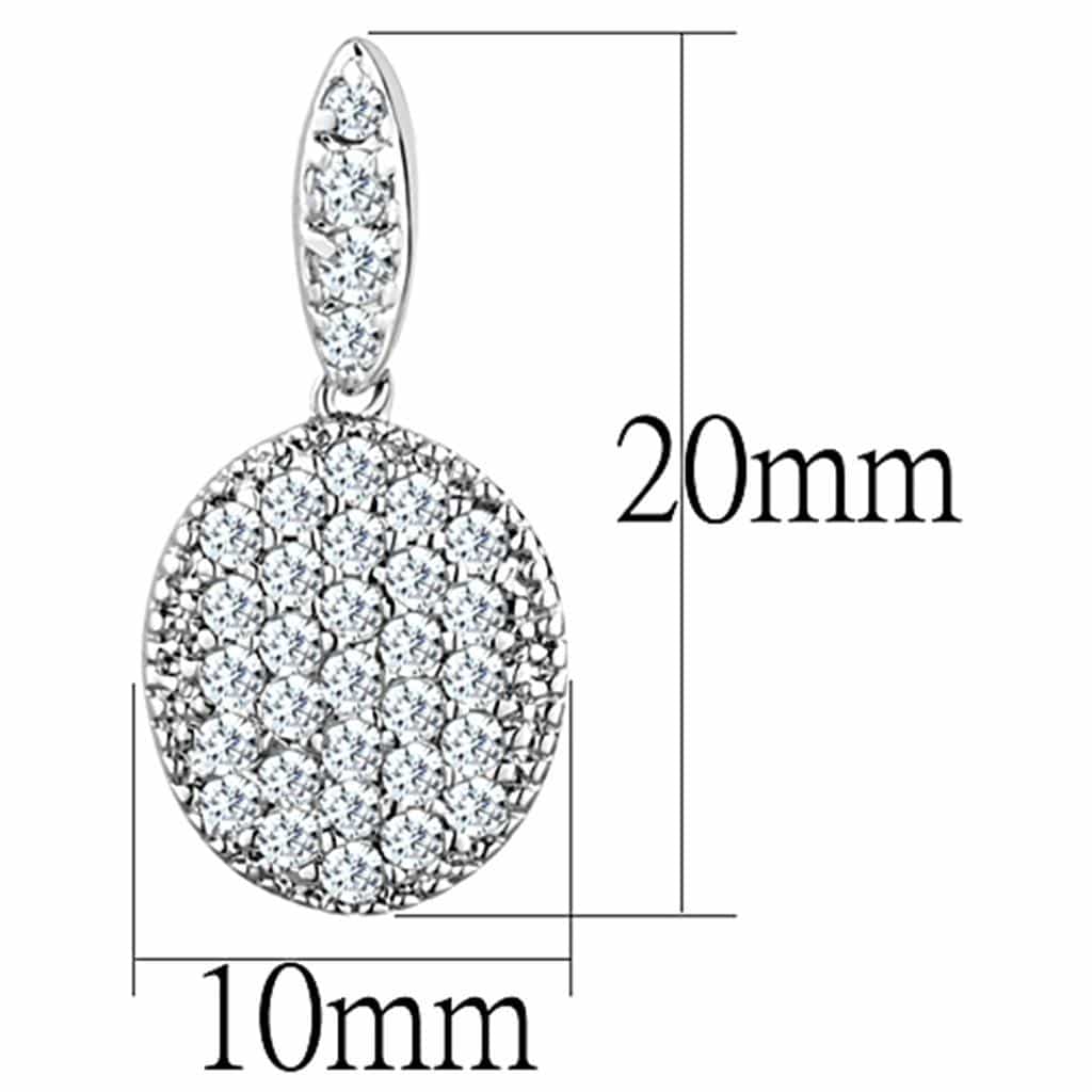 Brass CZ Pave Circle Disc Marquise Drop Earrings view 2